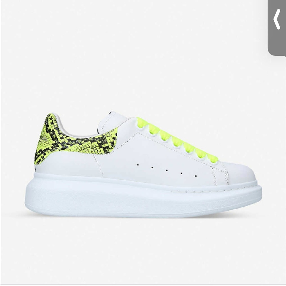 Neon lace up snakeskin print sneakers